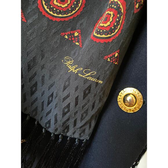 Vintage Ralph Lauren silk scarf with tassels, made in Japan - Picture 4 of 5